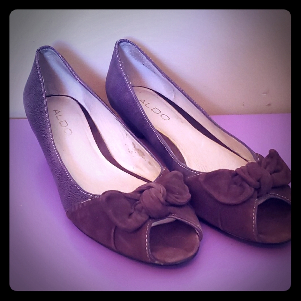 ⛱3/$20 Aldo Purple Kitten Heel Peep Toe
